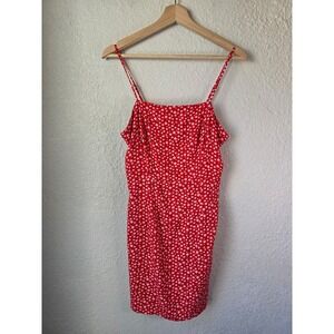 Aeropostale Red Floral Print Mini Dress Spaghetti‎ Strap Casual Summer M